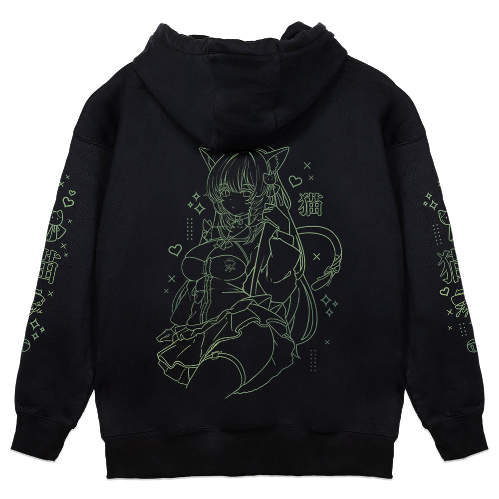 liljuju Matcha Cat Hoodie