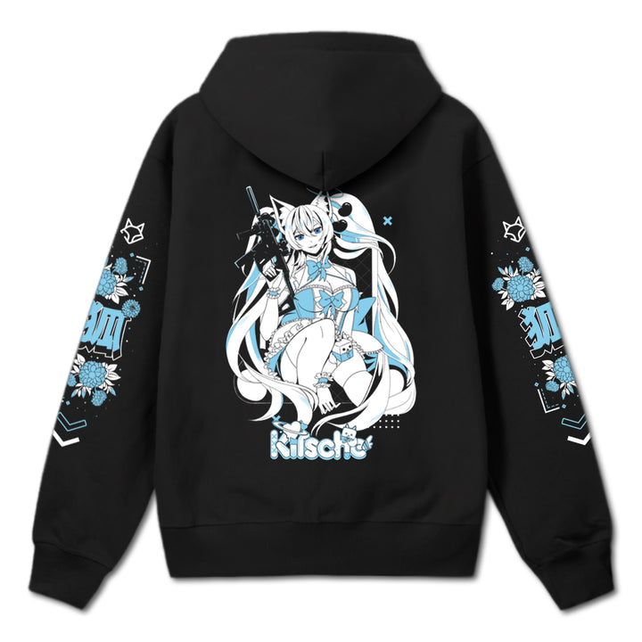 Killer Kirsche HELL CAT ROCKS Motiv Unisex HOODED  / Kapuzenpullover Motiv Hinten main image 0