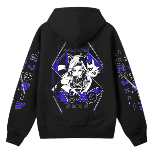 roxoah Indigo Raccoon Hoodie