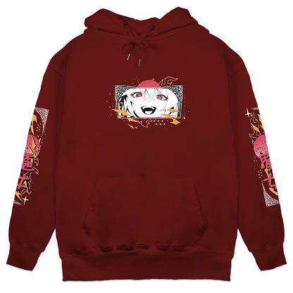 Mizuz Fire Witch Smile Dark Red Hoodie