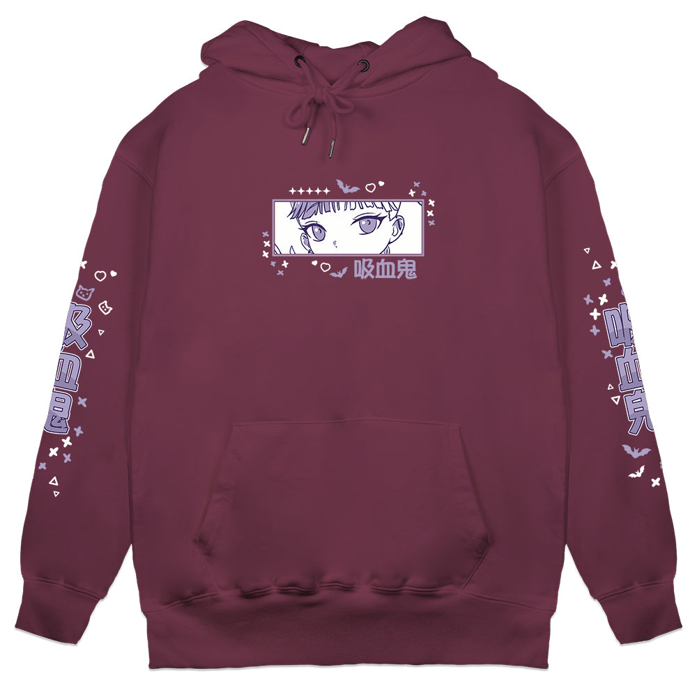 MaimeMeow Blood Bag Sleepover Dark Pink Hoodie