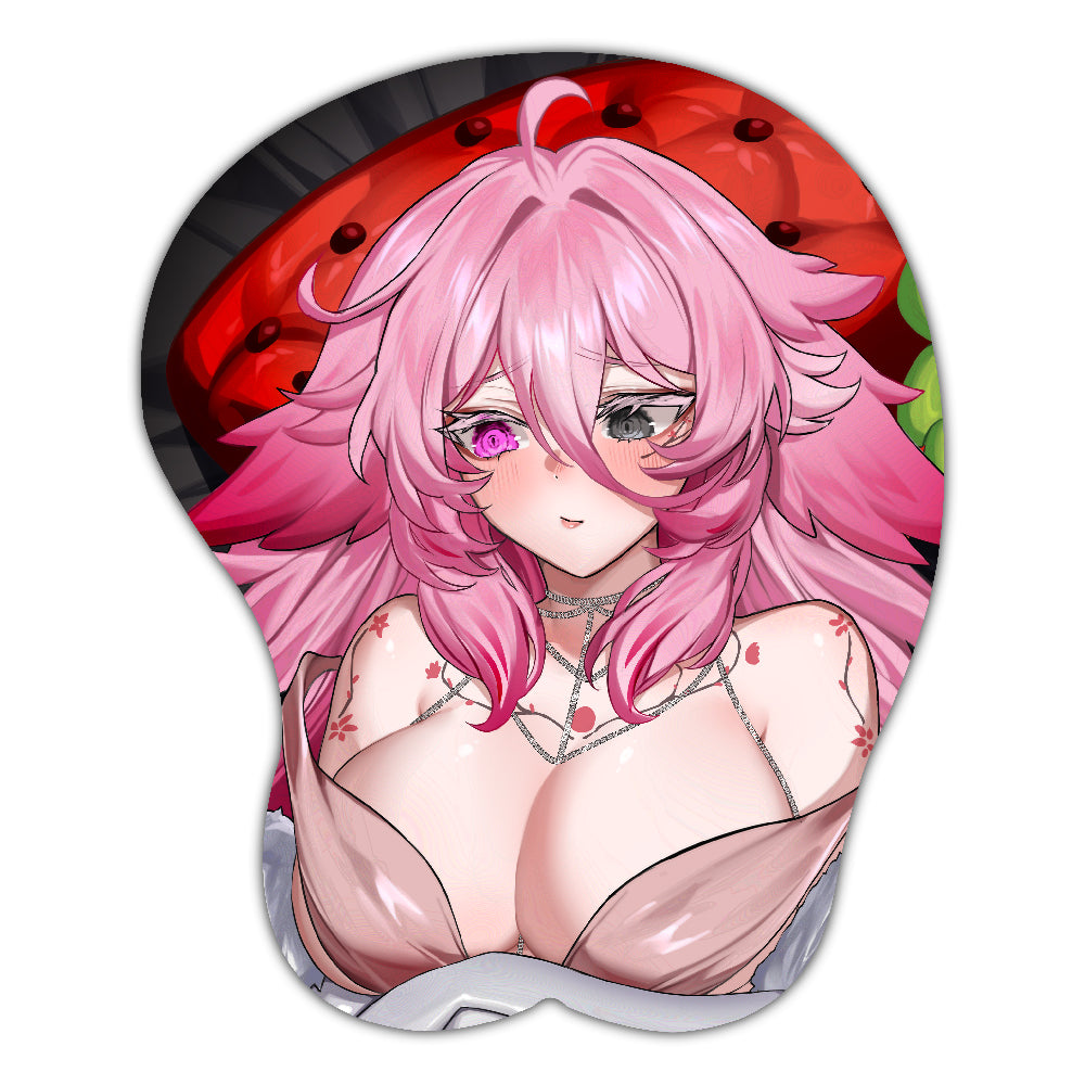 JasmineLilith "Sweet Strawberry" Black 3D Mousepad