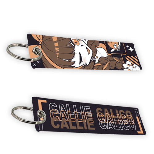 Callie Calico Jet Tag Keychain