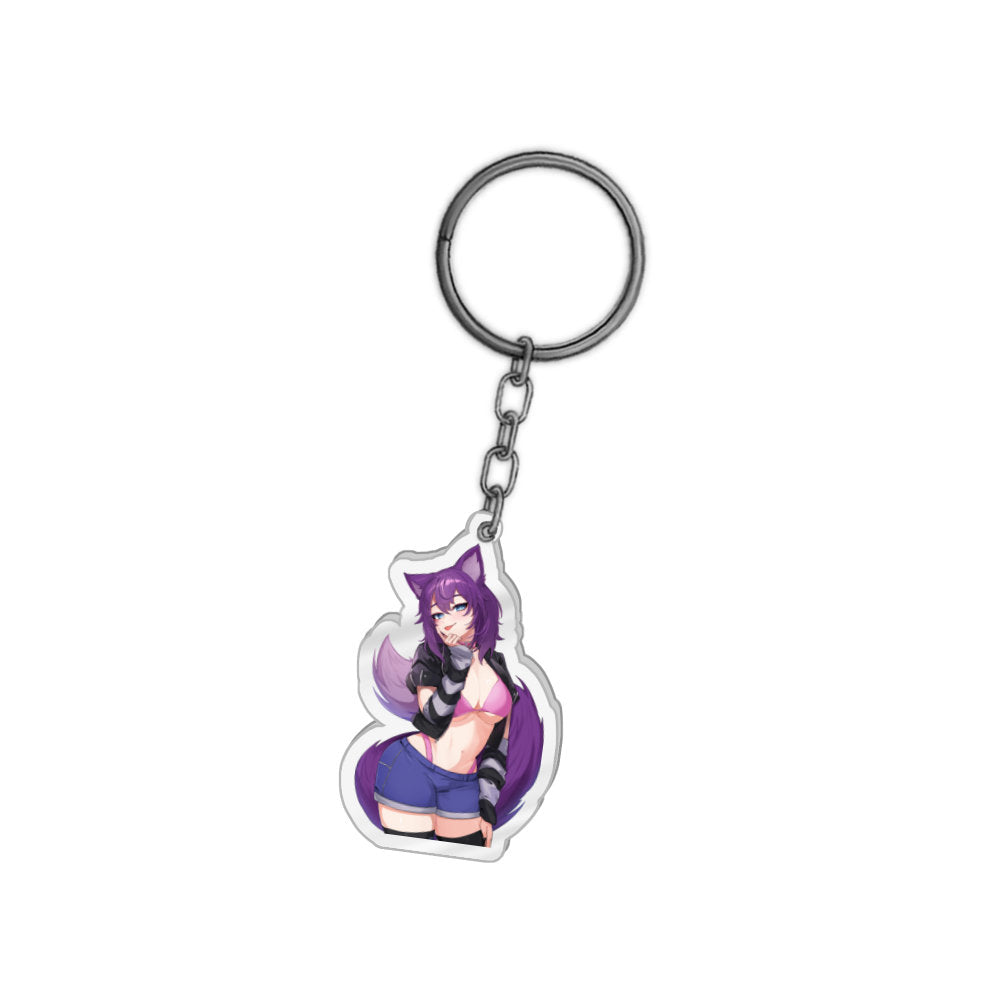 LunaNyaVT "Crescent Wolf" Keychain