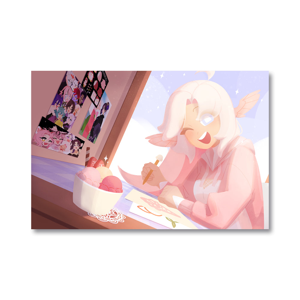 MenguStrawbs "Strawberry Sketch" Poster