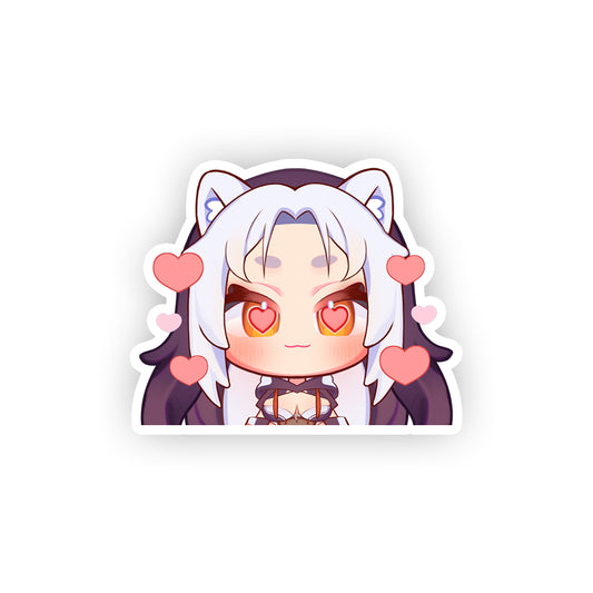 OrcaTsukii Heart Eyes Peeker Sticker