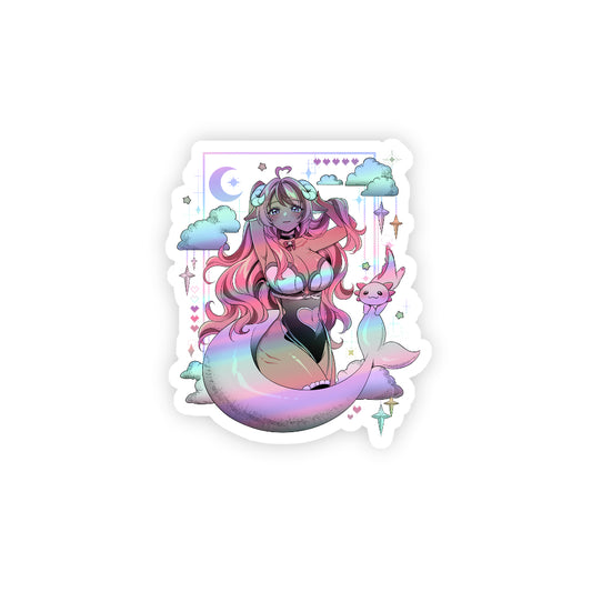 Peaches Holographic Sticker