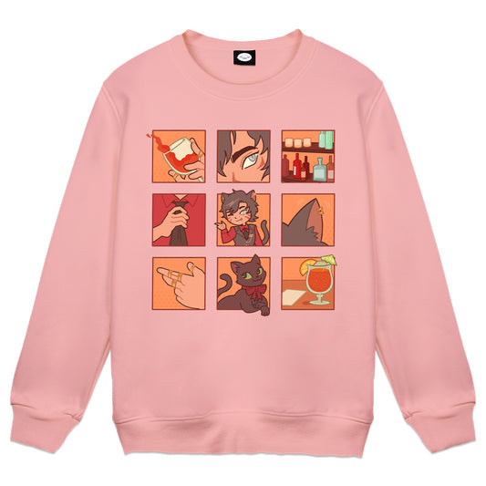 TaigaChama Neko Bartender Pink Crewneck