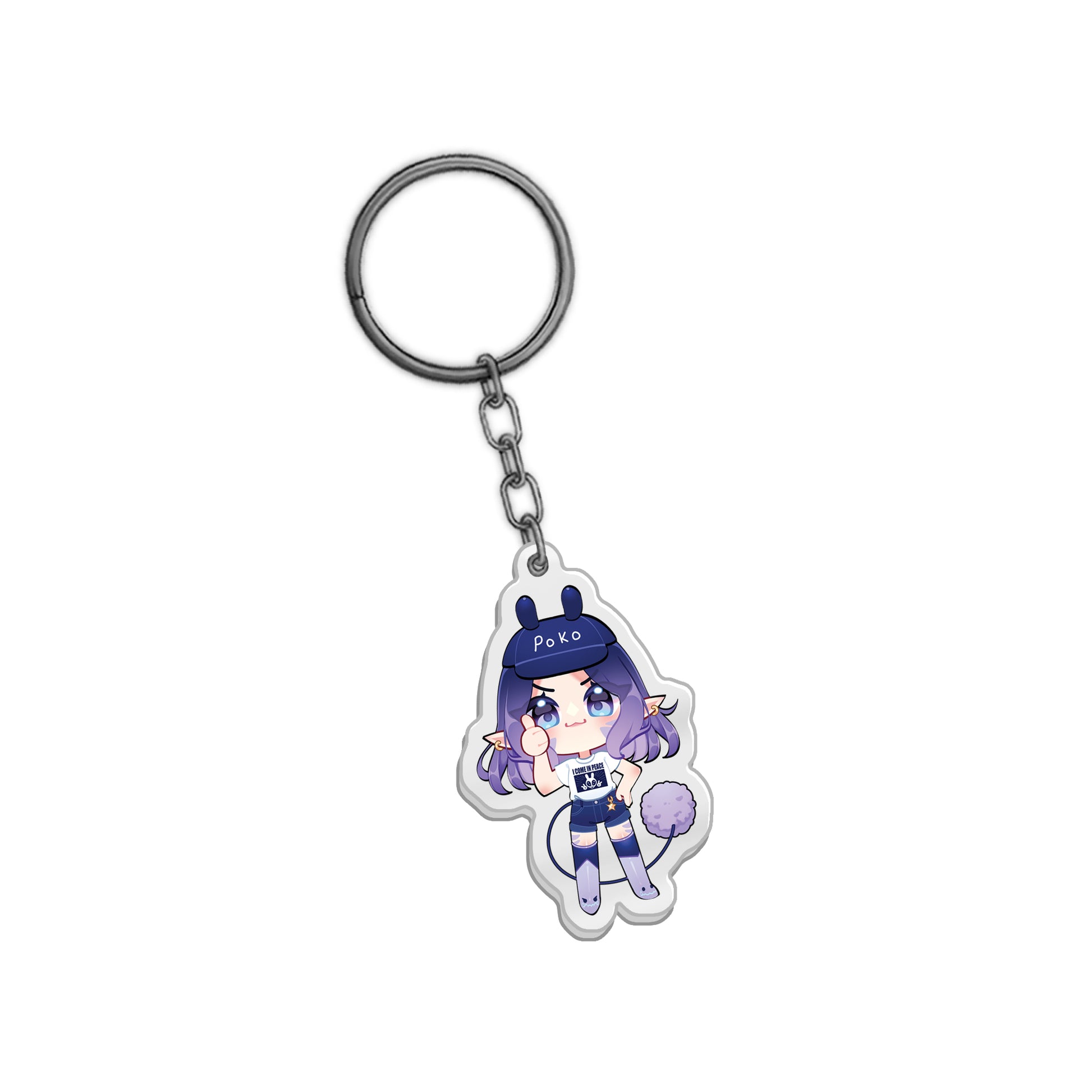 Poko Bun "I Come In Peace" Keychain
