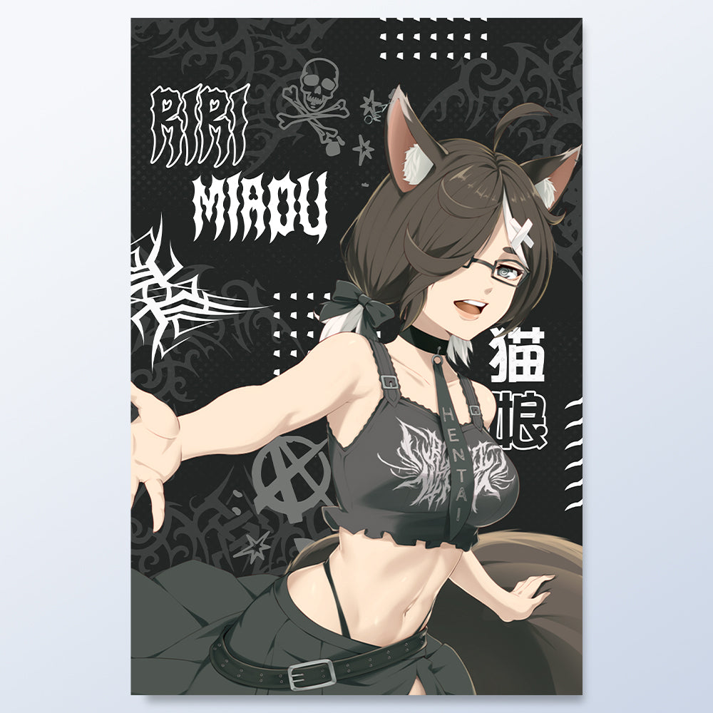 Riri Miaou Cat Metal Poster