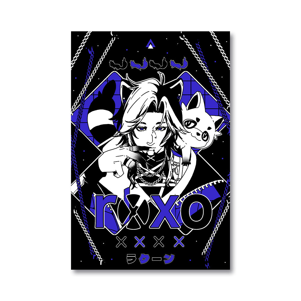 roxoah Indigo Raccoon Poster