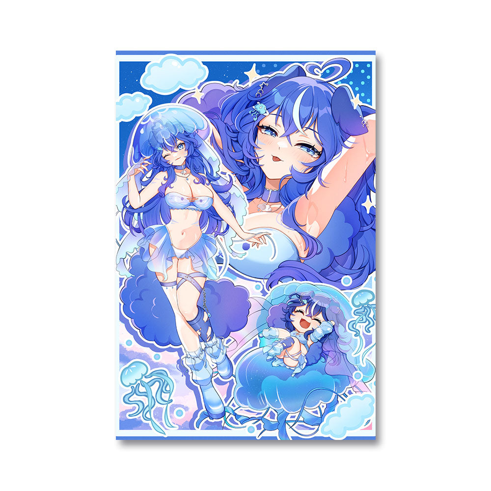 ren_agade_ Cloud Jellyfish Puppy Poster