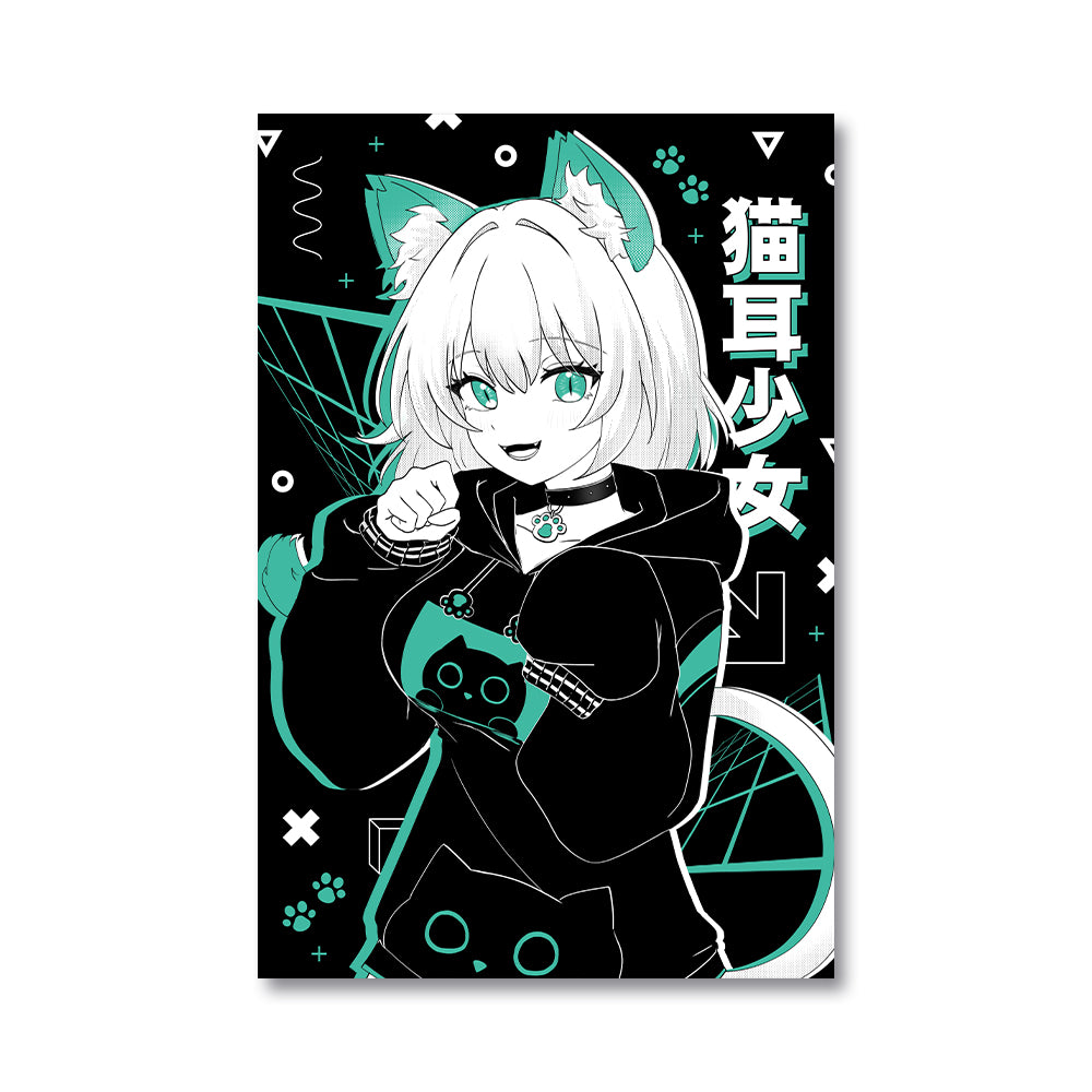 lovelymontana "Retro Catgirl" Poster
