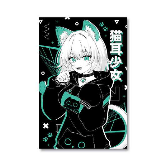 lovelymontana "Retro Catgirl" Poster