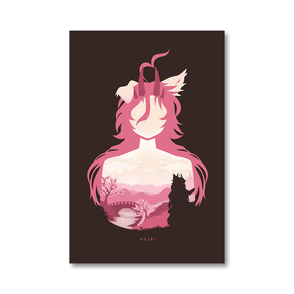 Heiri Demon Dog Silhouette Poster