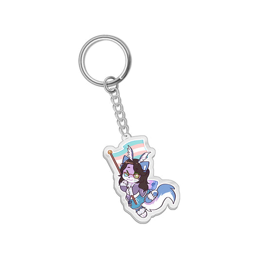 Robin Sashiko 'Trans Pride' Keychain