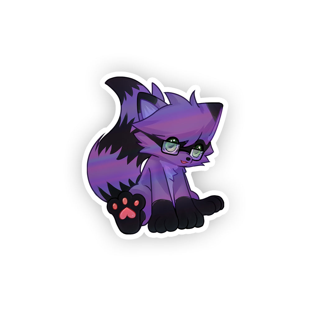 RuffyRaccoon Chibi Seated Holographic Sticker