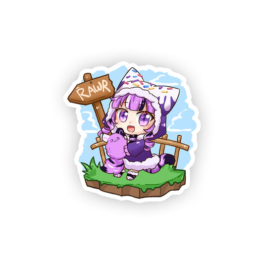 Scuff Cat "Rawr Road" Sticker