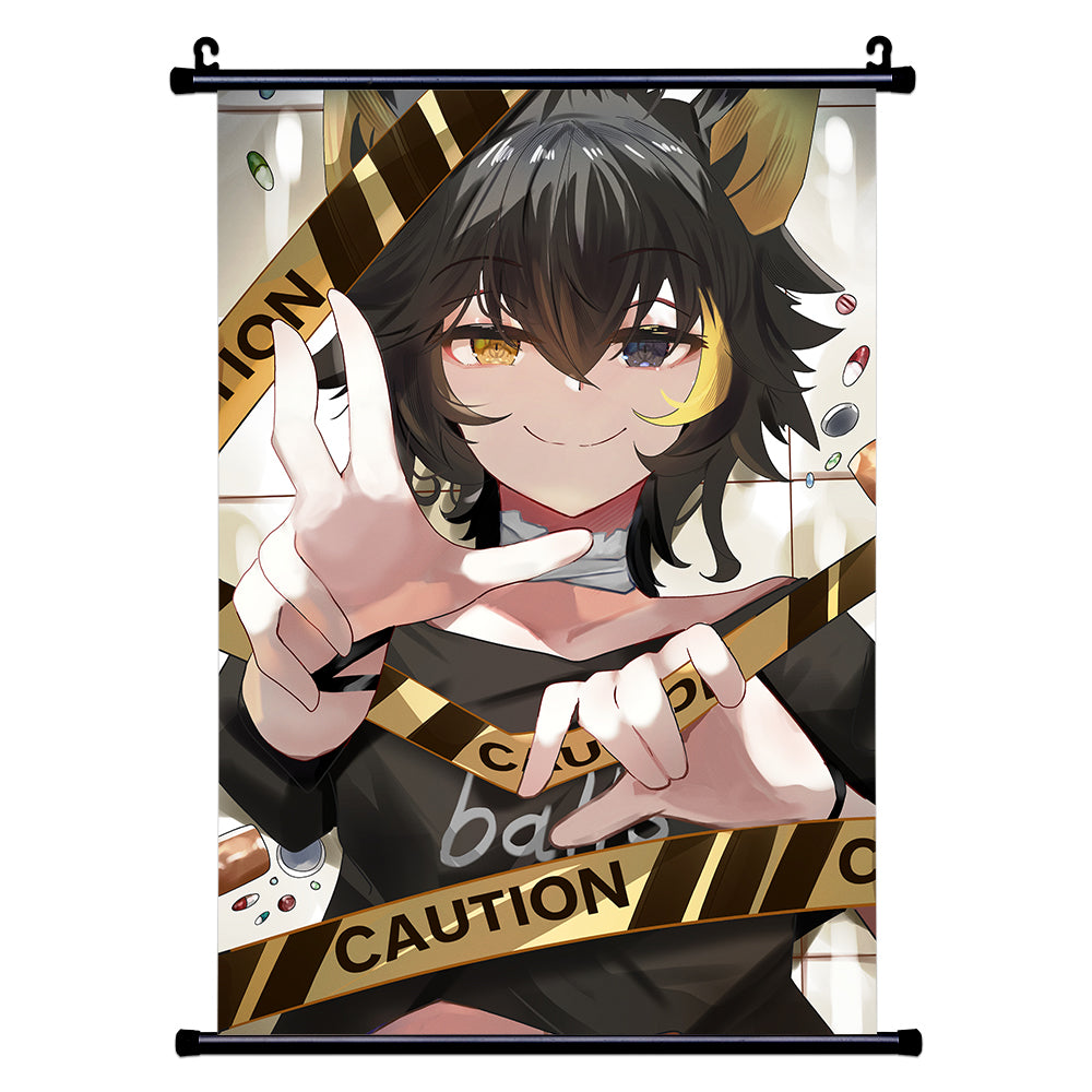 SiixVTuber Caution Wall Scroll