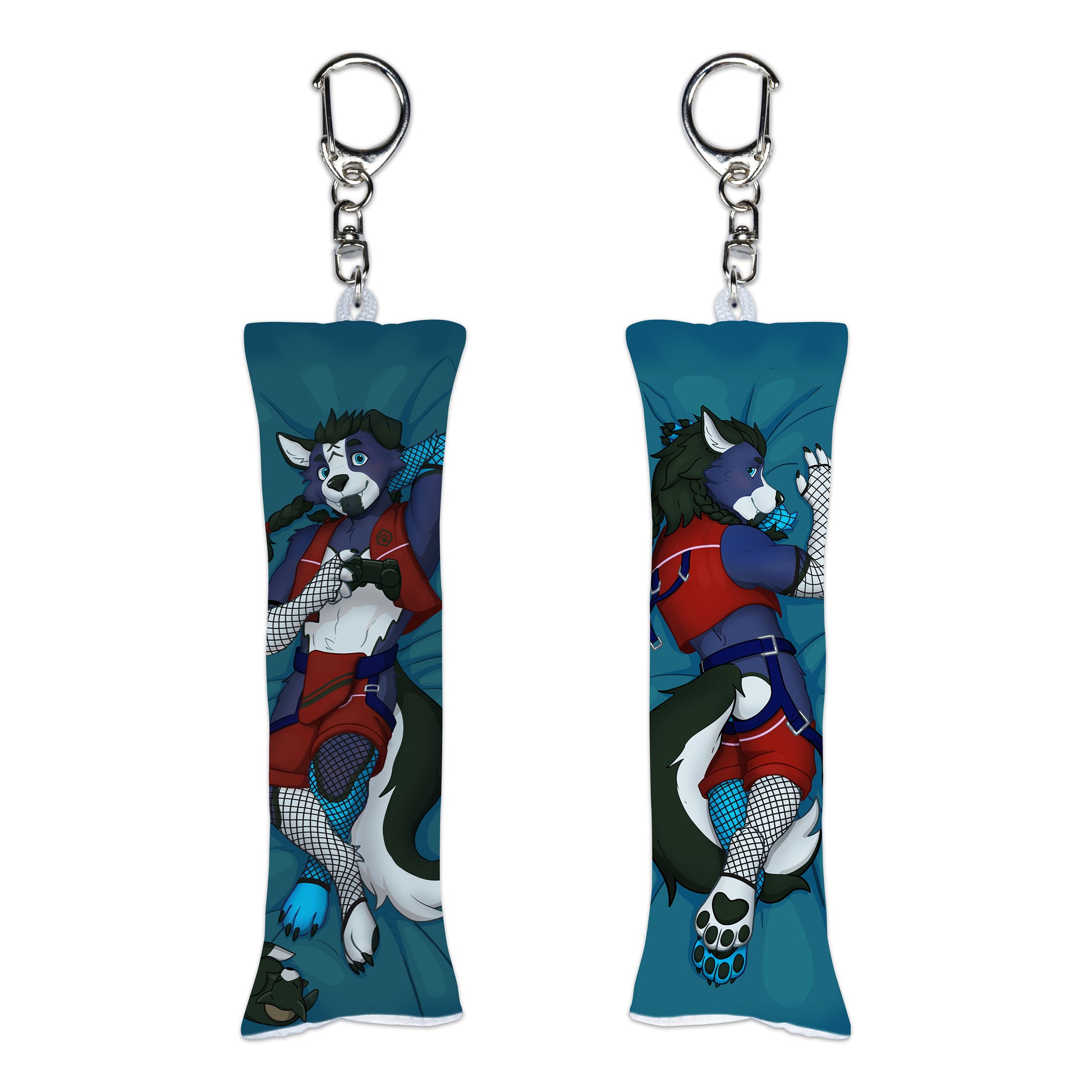 Snow Wave Wolf "Cozy in the Cabin" Daki Keychain