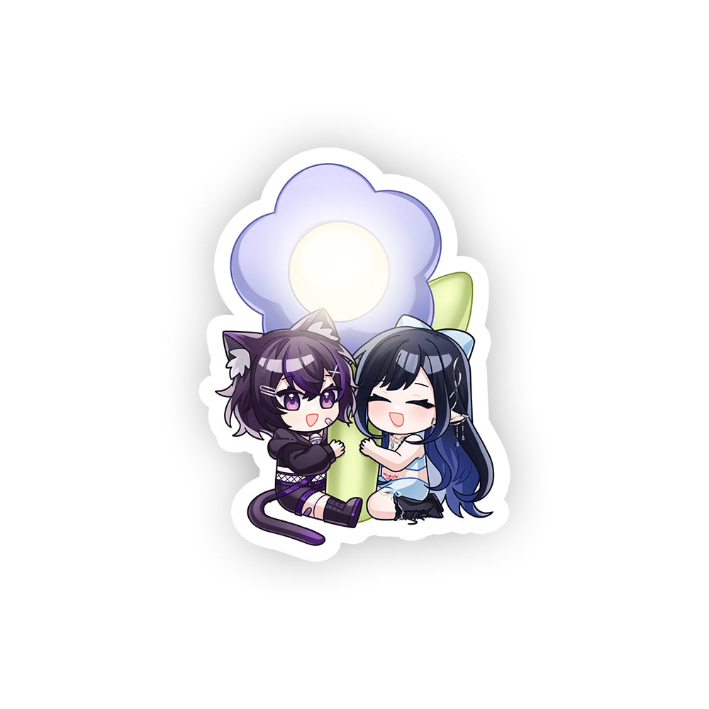 Lani and Plum's Flower Lamp Sticker