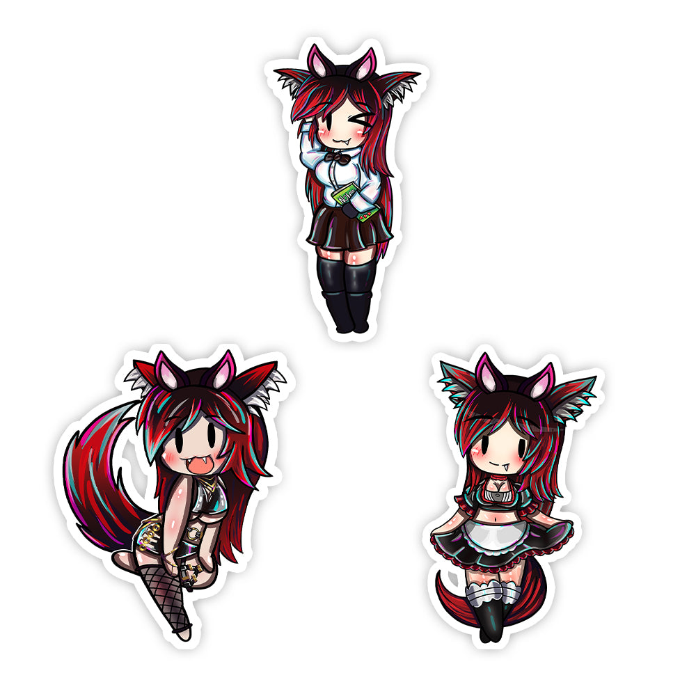 AeriytheNeko Red Outfits Sticker Pack