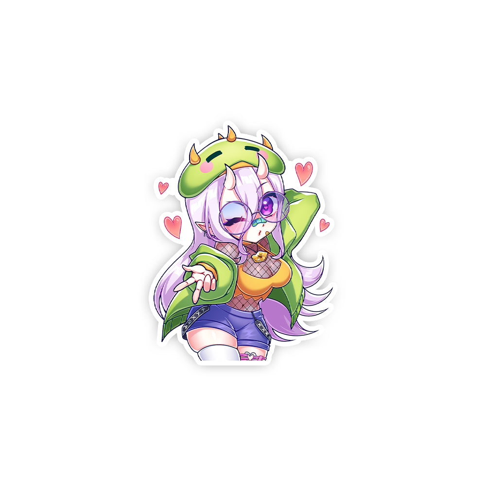 Rawrrina Blow A Kiss (Glasses) Sticker