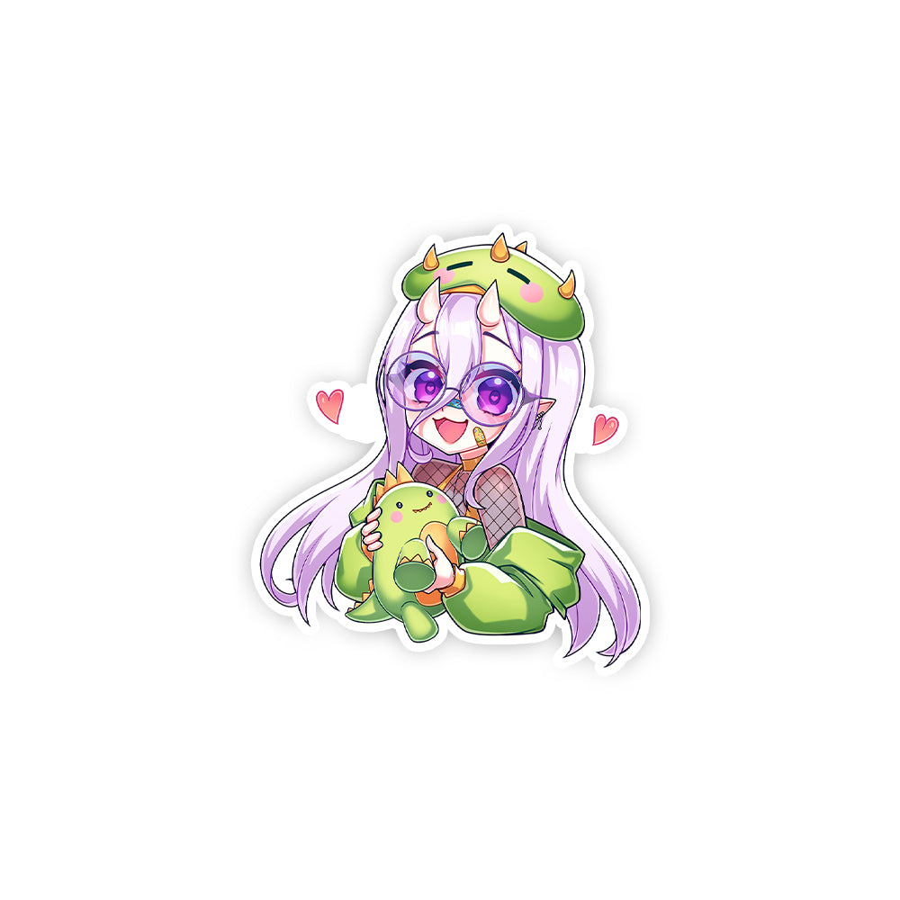 Rawrrina Hearts (Glasses) Sticker