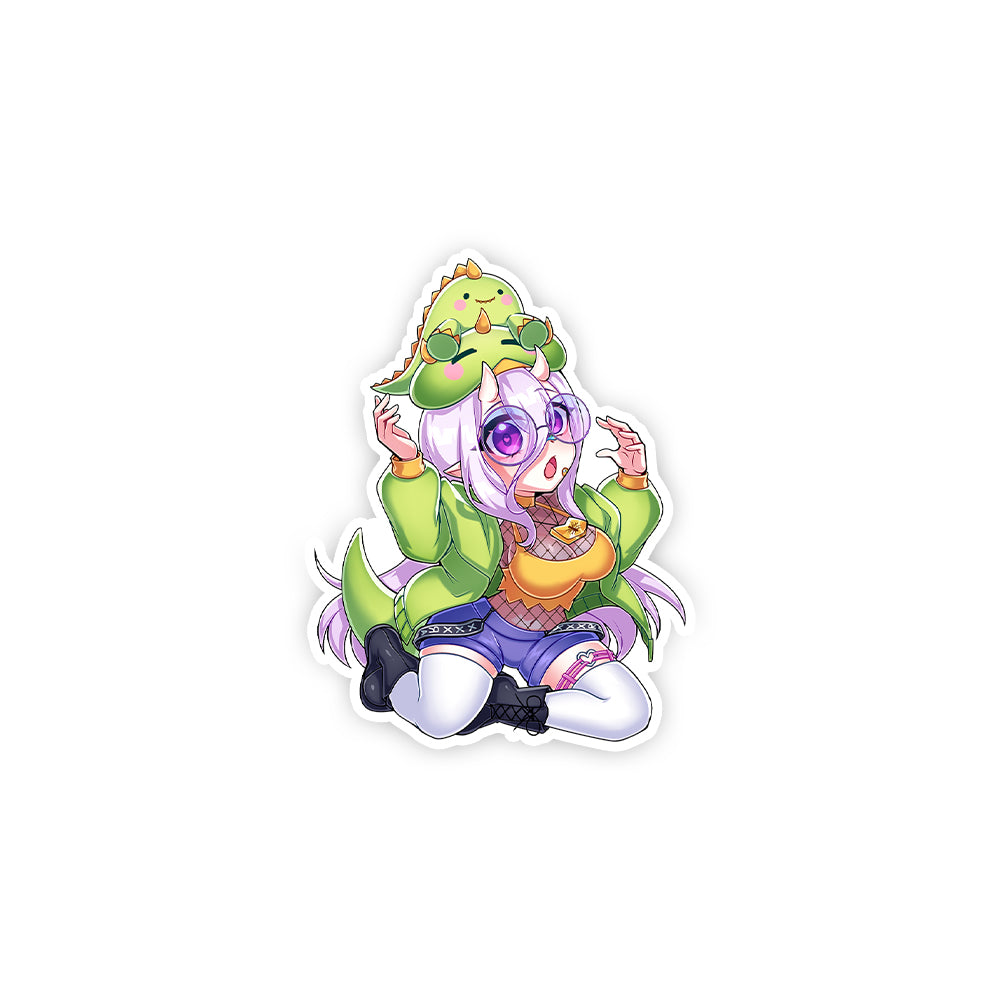 Rawrrina Chibi Dino (Glasses) Sticker