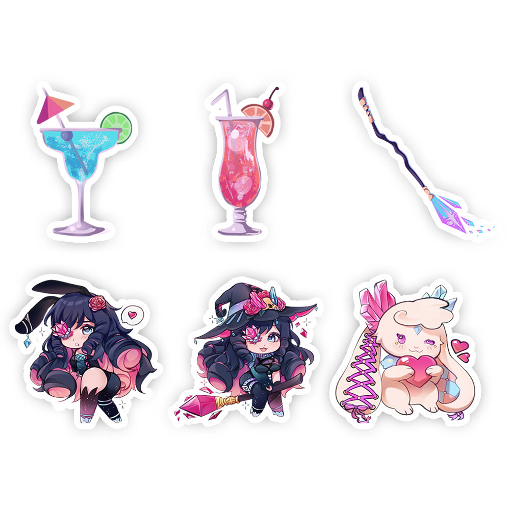 JemGlam Chibis and Cocktails Sticker Pack