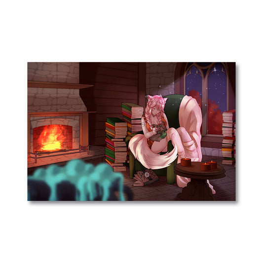 SylvanaFoxx Cozy Fireside Poster