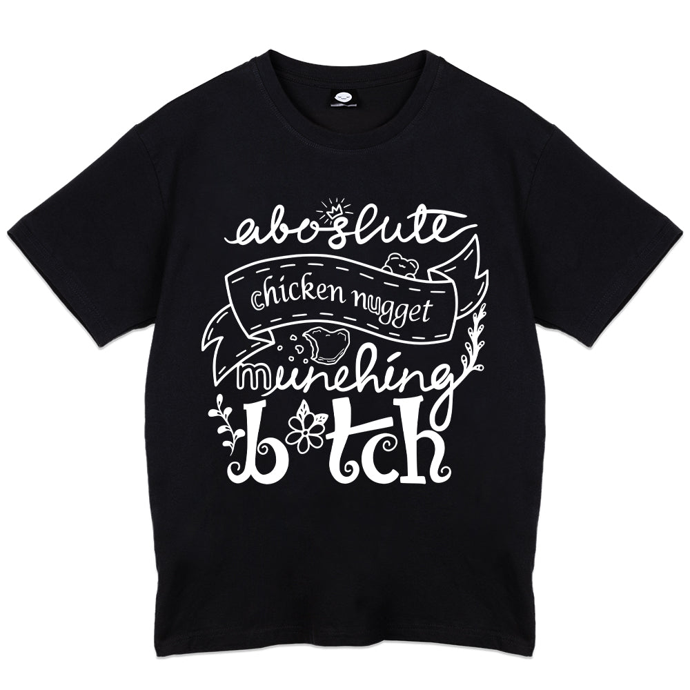 FroggyPhD "Chicken Nugget Muncher" Black T-Shirt