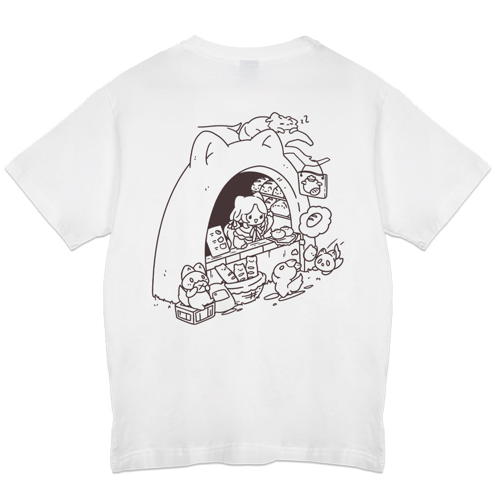 Suirie "Pop-up Bakery - Lines" White T-Shirt