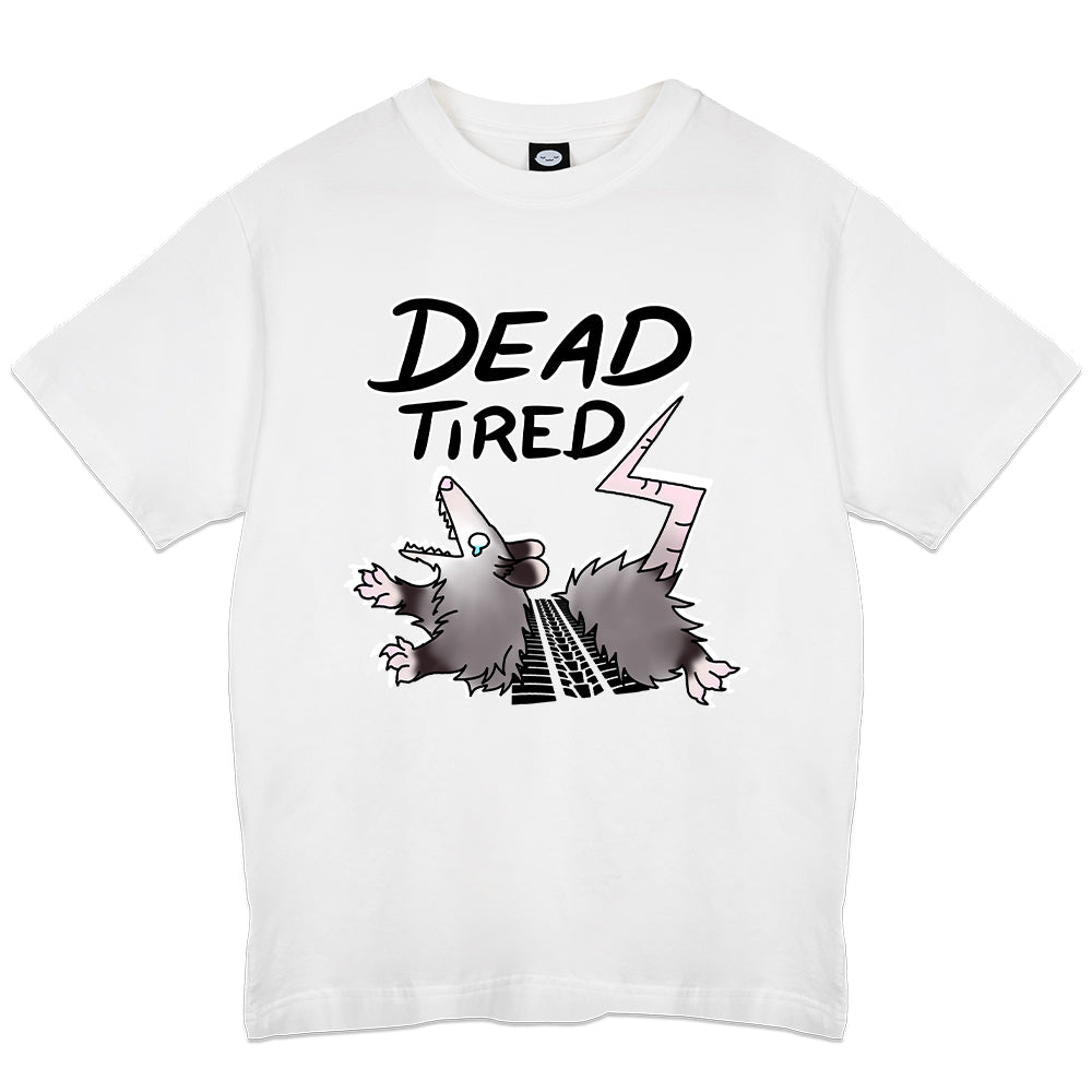 shylostconfused "Dead Tired" White T-Shirt