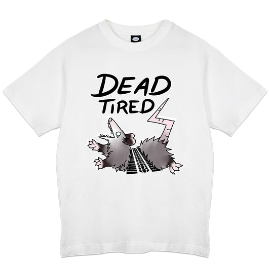 shylostconfused "Dead Tired" White T-Shirt