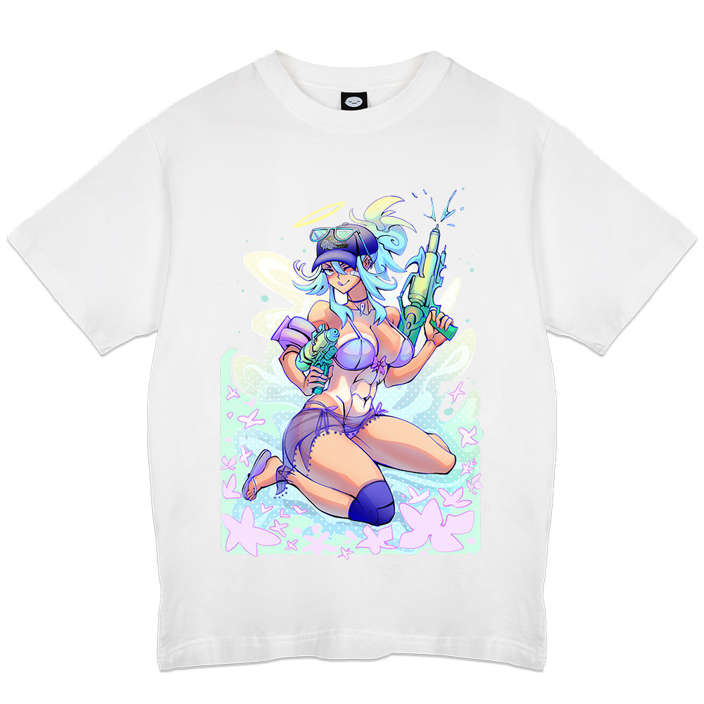 HonekoAo Summer Splash White T-Shirt
