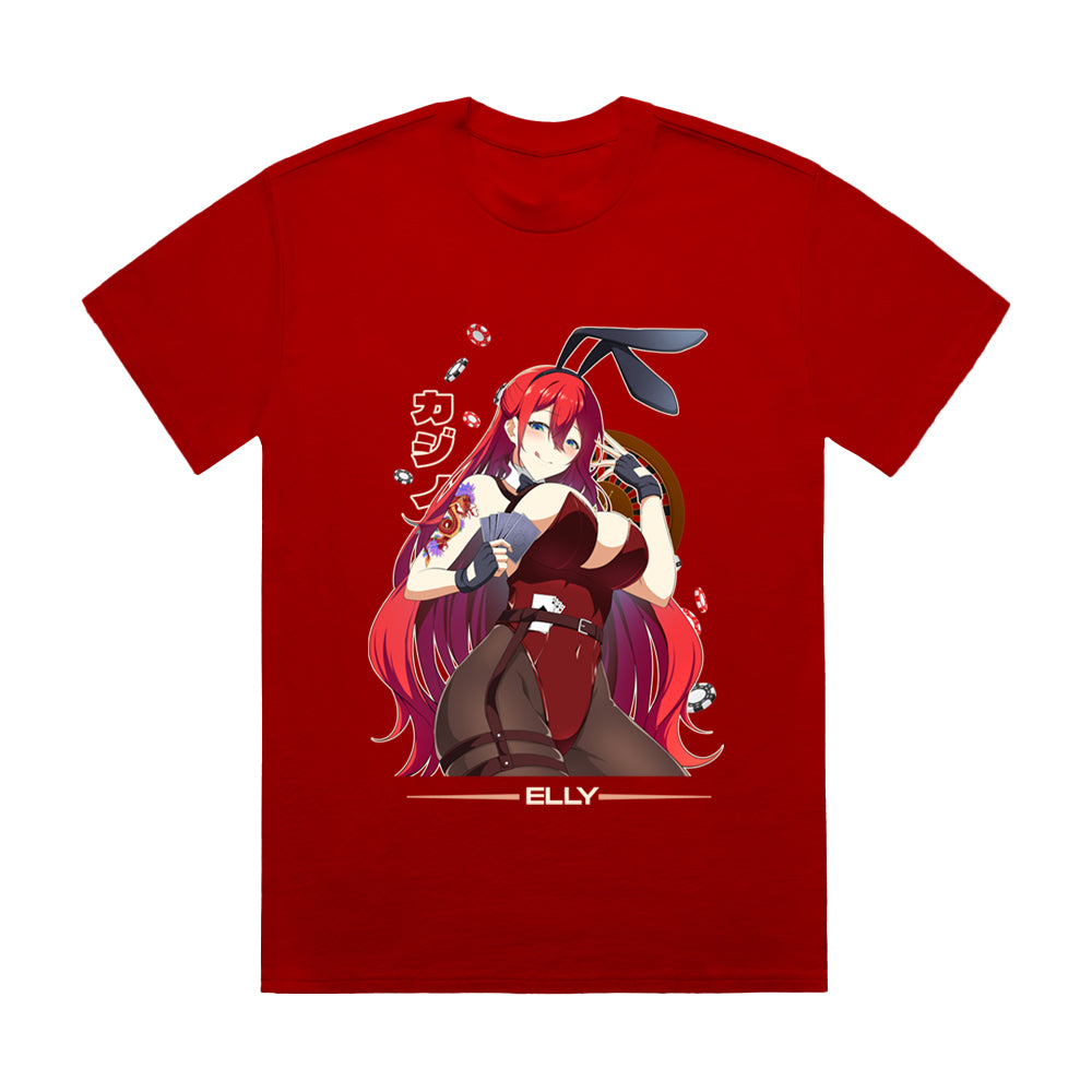 Elly Gambling Bunny T-Shirt(Red)
