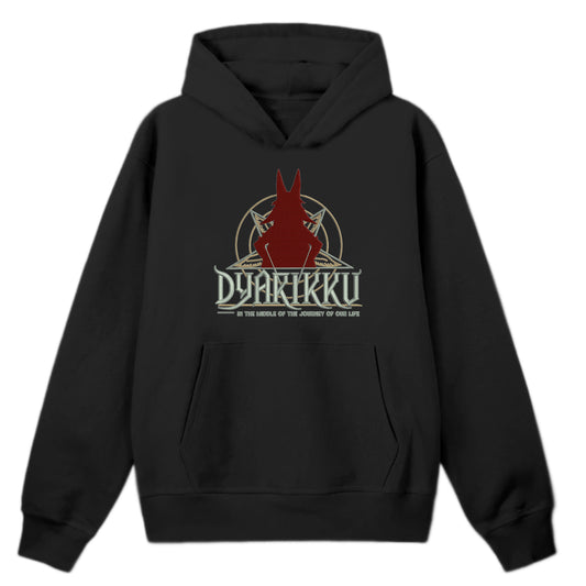 Dya Rikku Embroidered Black Hoodie