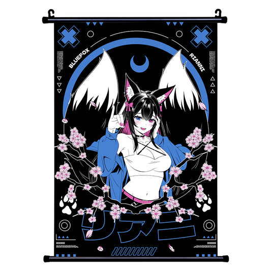 BlueFoxRianni  "The Blue Fox" Wall Scroll