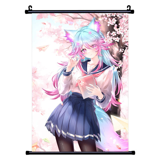 AkumaMikoVT Blossoms Wall Scroll