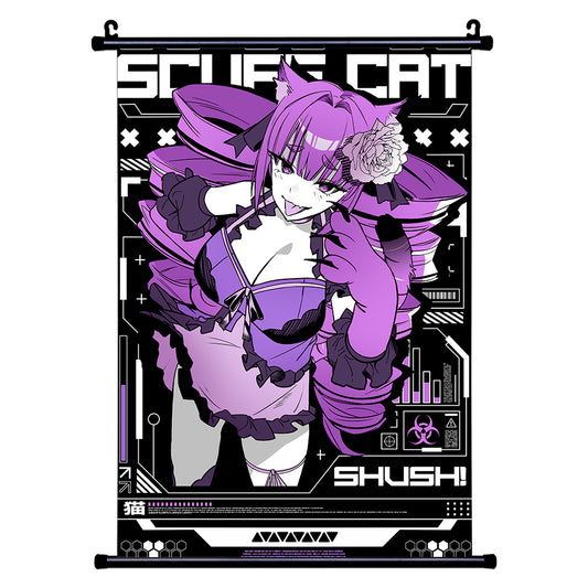 Scuff Cat "Shush!" Wall Scroll