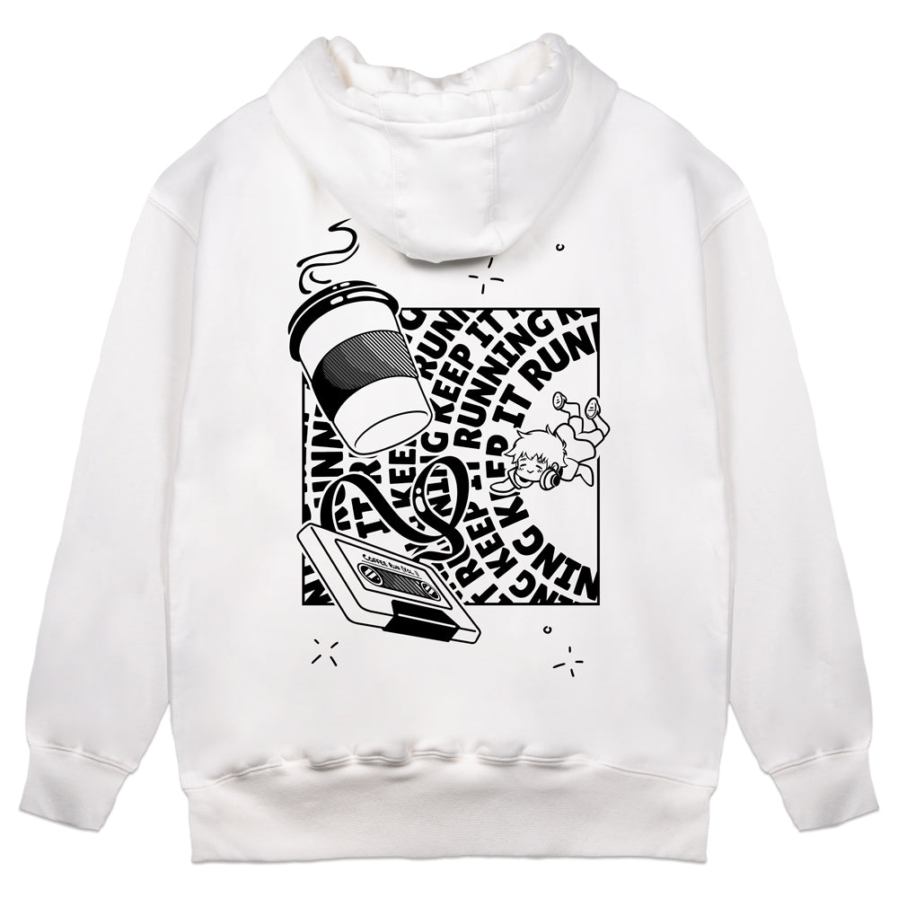 Itscoffeerun Keep It Running White Hoodie
