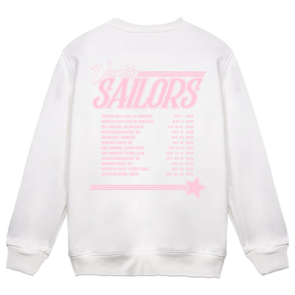 Vioncii Varsity Sailors Crewneck (White/Pink)