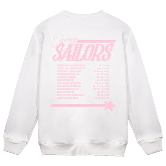 Vioncii Varsity Sailors Crewneck (White/Pink)