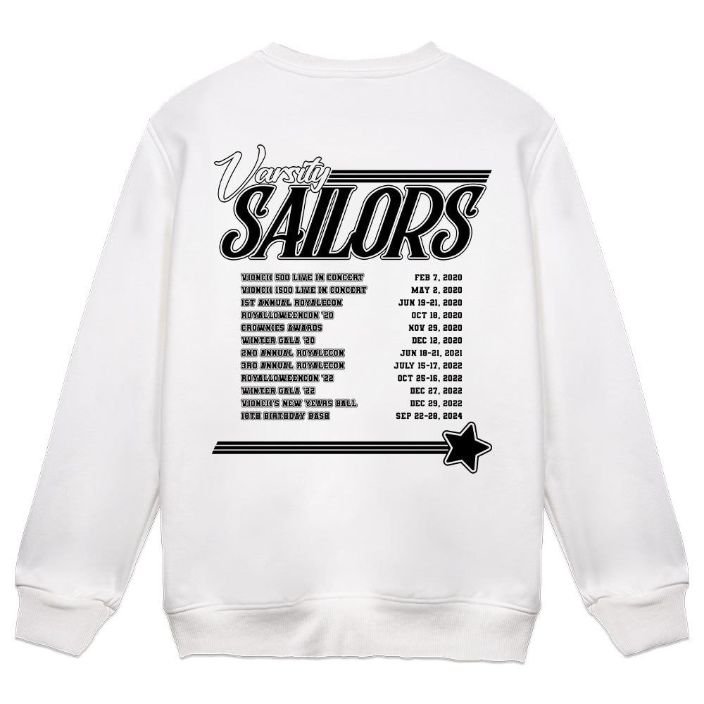 Vioncii Varsity Sailors Crewneck (White/Black)