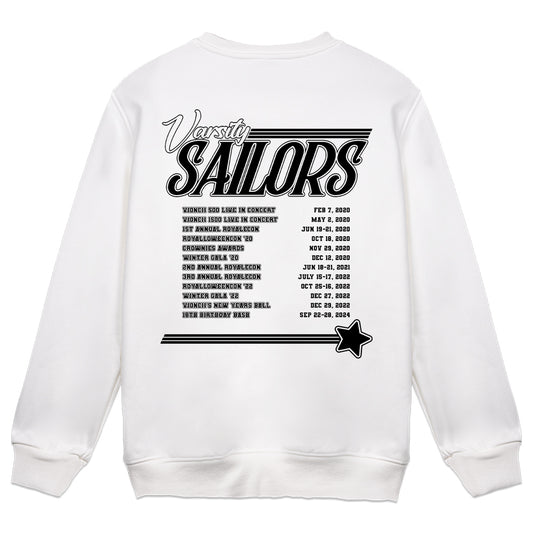 Vioncii Varsity Sailors Crewneck (White/Black)