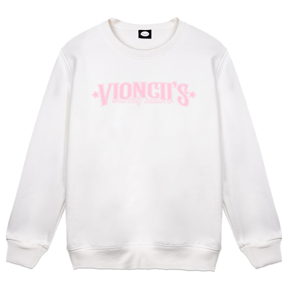 Vioncii Varsity Sailors Crewneck (White/Pink)