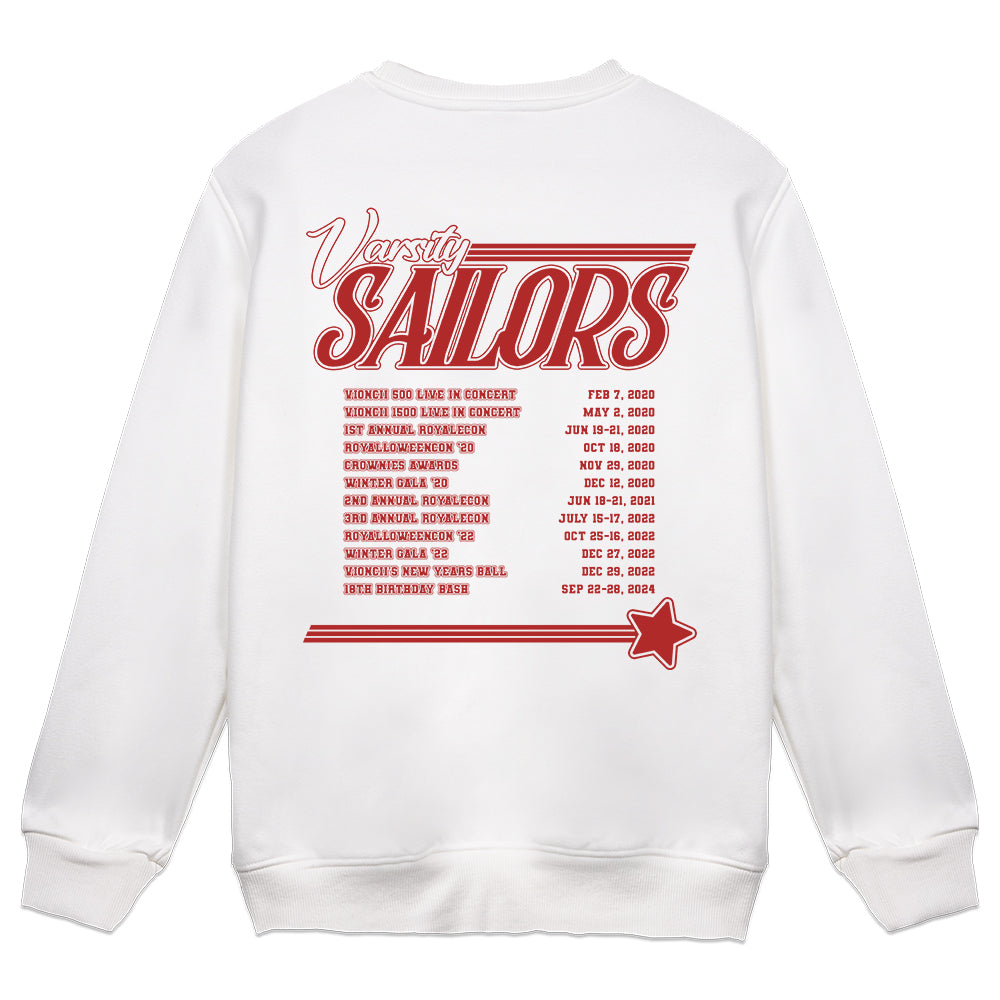 Vioncii Varsity Sailors Crewneck (White/Red)