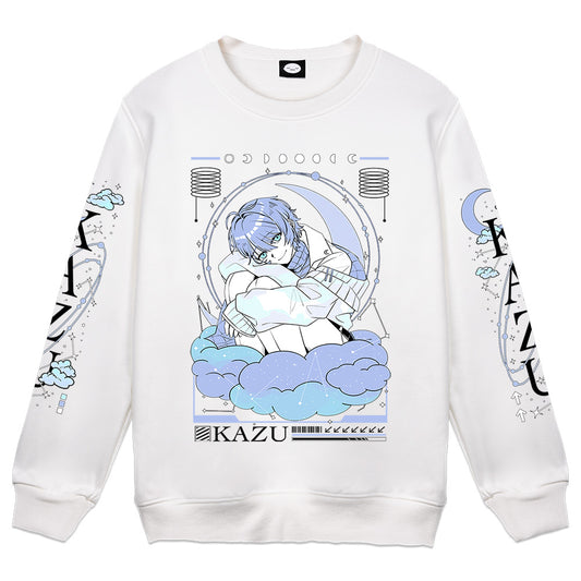 Kazu_x0 Moon Ethereal White Crewneck