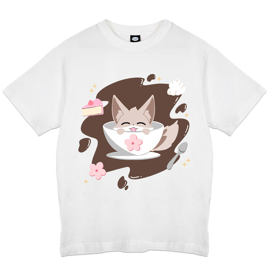 konkonmocha Cafe T-Shirt (White)